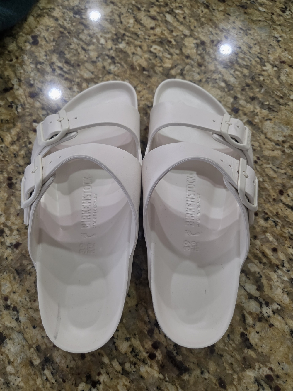 Birkenstock White Arizona EVA Two-Strap Sandals - Women's